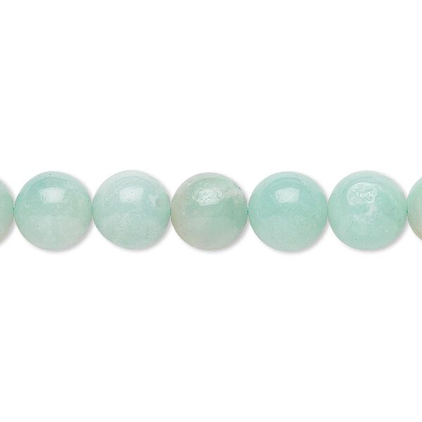 Bead, amazonite (natural), 8mm round, B grade, Mohs hardness 6 to 6-1/2. Sold per 15-1/2" to 16" strand. image number 0