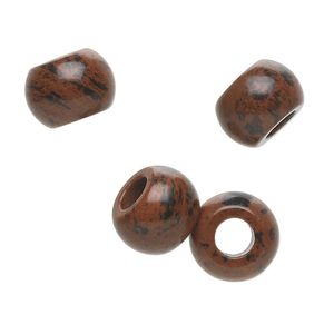 Dione® mahogany obsidian 1pkg4, hand-cut rondelle bead natural 12x9mm