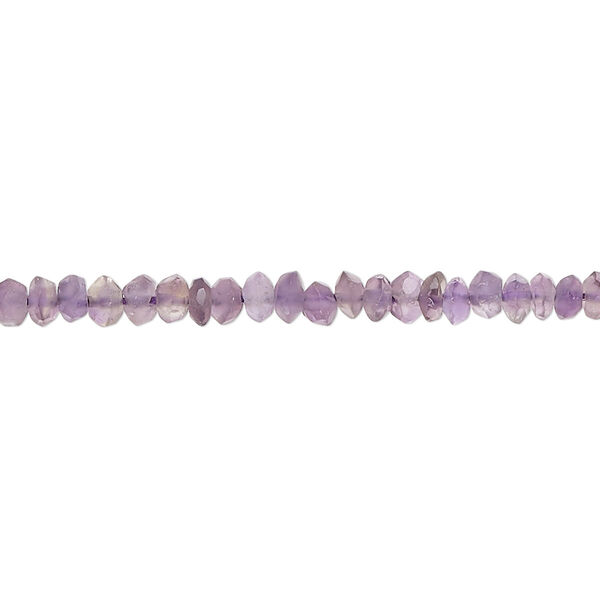 Amethyst 1pkg1, hand-cut faceted rondelle bead natural C grade, 14 inch 3x1mm-4x2mm image number 0