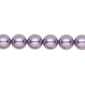 Pearl 50pk light amethyst pearl, Crystal Passions® 8mm round 5810