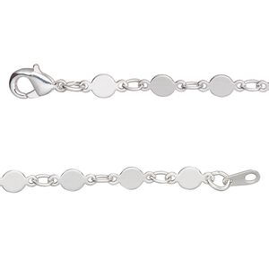 Chain 1pkg1 silver-plated mirror, 4mm / lobster claw clasp, brass 20 inch
