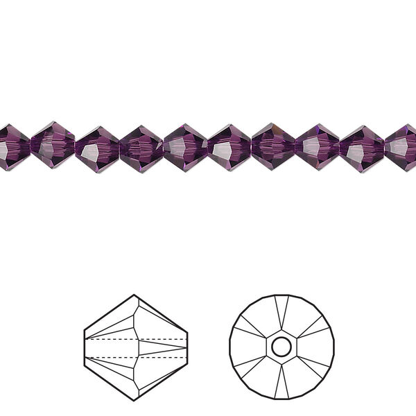 Bead 24pk amethyst, Crystal Passions® 5mm bicone 5328 image number 0