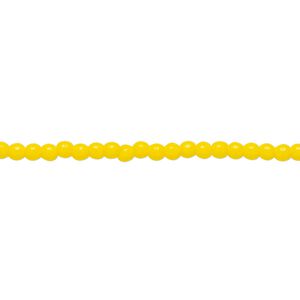 Bead, Czech pressed glass, opaque yellow, 2mm round. Sold per 15-1/2" to 16" strand.