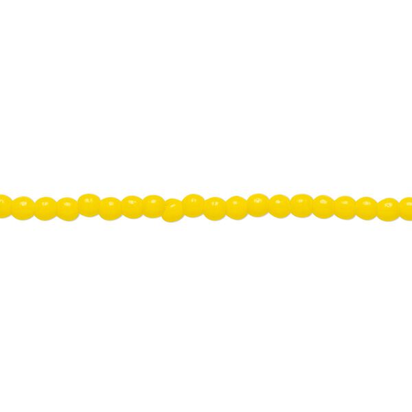 Bead, Czech pressed glass, opaque yellow, 2mm round. Sold per 15-1/2" to 16" strand. image number 0