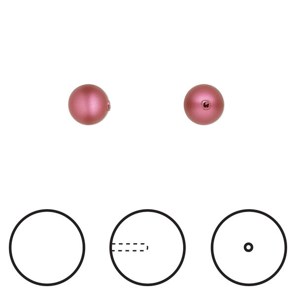 Pearl 4pk mulberry pink, Crystal Passions® 6mm round 5818 image number 0