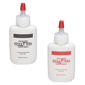 Adhesive, Epoxy 330, 2-part epoxy 1pkg2, clear, 1-1/4-ounce bottles.