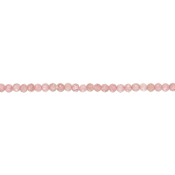 Bead, pink tourmaline (natural), 2mm hand-cut faceted round, B grade, Mohs hardness 7 to 7-1/2. Sold per 15-1/2" to 16" strand. image number 0