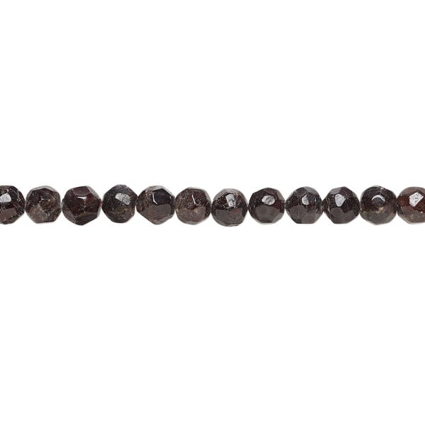 Garnet 1pkg1, faceted round bead 15 inch 15-16mm image number 1