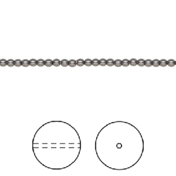 Pearl 100pk black, Crystal Passions® 2mm round 5810 image number 0