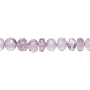 Amethyst 1pkg1, hand-cut faceted rondelle bead natural, 13 inch light 6x4mm-7x6mm