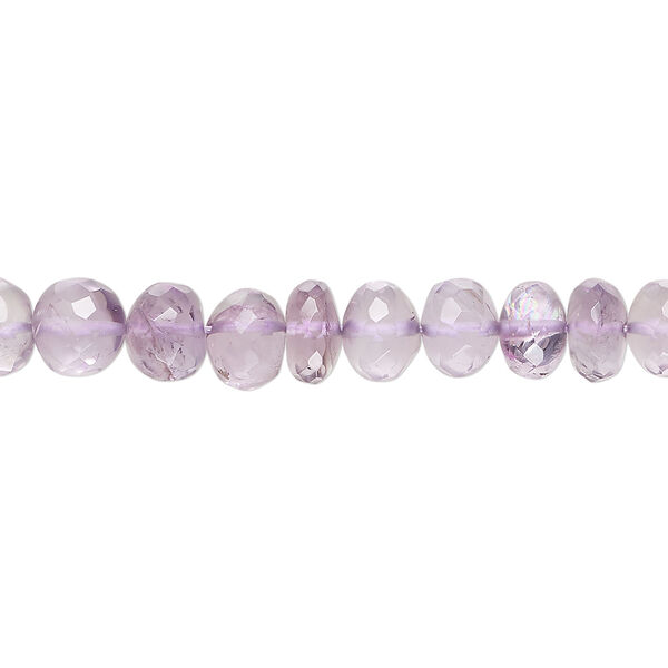 Amethyst 1pkg1, hand-cut faceted rondelle bead natural, 13 inch light 6x4mm-7x6mm image number 0