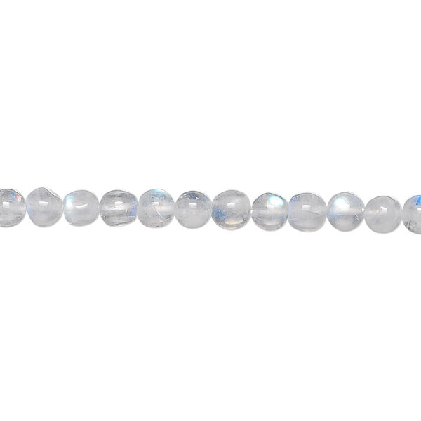 Bead, rainbow moonstone (natural), 4mm hand-cut round, C grade, Mohs hardness 6 to 6-1/2. Sold per 15-1/2" to 16" strand. image number 0