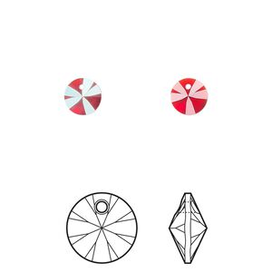 Drop 720pk light Siam shimmer, Swarovski® 6mm pendant mini disk 6428