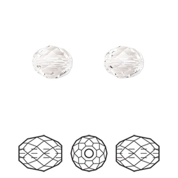Bead 2pk crystal, Crystal Passions® 9.5x8mm olive briolette 5044 image number 0