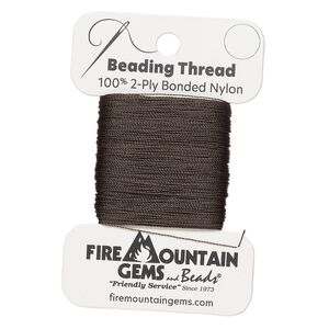 Thread, nylon, charcoal, size AA. Sold per 50-yard card.