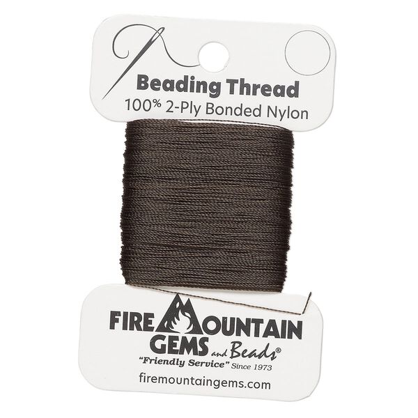 Thread, nylon, charcoal, size AA. Sold per 50-yard card. image number 0