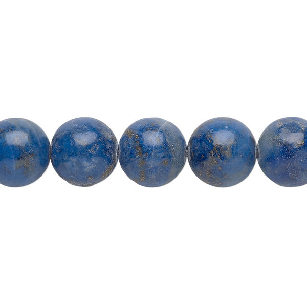 Bead, denim lapis (natural), 10mm round, C grade, Mohs hardness 5 to 6. Sold per 15-1/2" to 16" strand. image number 0