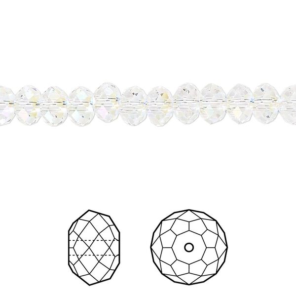Bead 12pk crystal shimmer 2X, Crystal Passions® 6x4mm rondelle 5040 image number 0