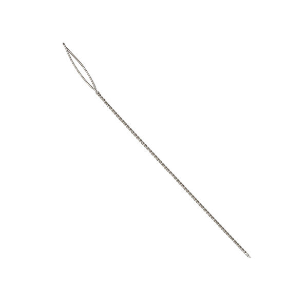 Needle, Beadalon®, stainless steel, pkg/4, 2-1/2 inches, extra heavy, 0.61mm, collapsible-eye twisted wire. image number 0