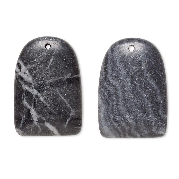Drop, Picasso marble (natural), 24x17mm-26x18mm puffed half round with flat back, C grade, Mohs hardness 3. Sold per pkg of 2. image number 0