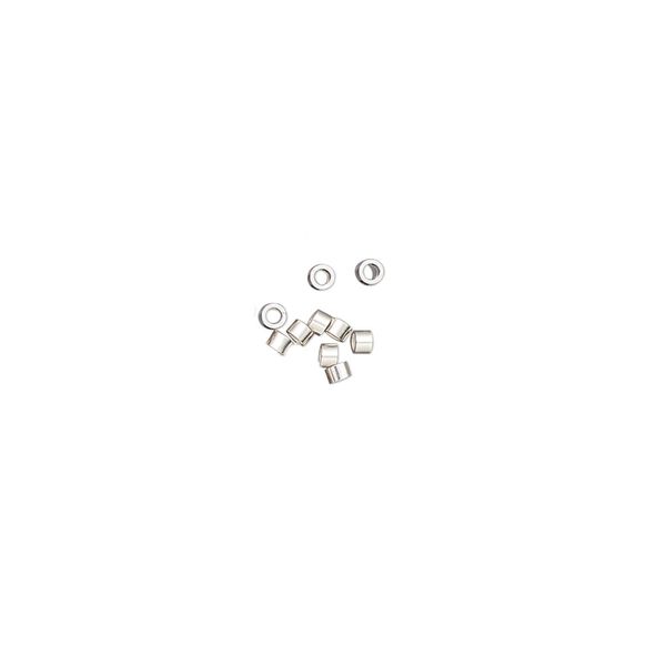 Crimp, sterling silver, 1.6x1mm smooth round tube, 1.1mm inside diameter. Sold per pkg of 10. image number 0