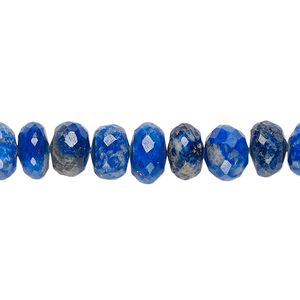 Lapis lazuli 1pkg1, hand-cut faceted rondelle bead natural 8 inch 8x5mm-10x7mm
