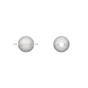 Bead, silver-plated brass, 8mm stardust round. Sold per pkg of 20.