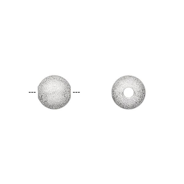 Bead, silver-plated brass, 8mm stardust round. Sold per pkg of 20. image number 0
