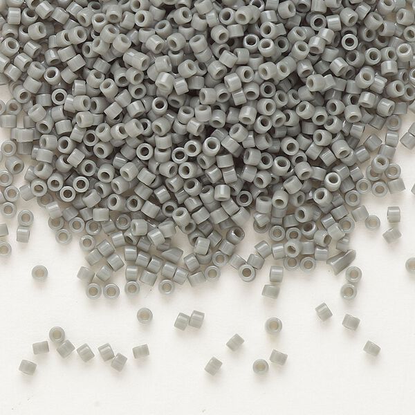 Seed bead, Delica®, glass, pkg/50g, #11 round, opaque grey (DB-0731). image number 0