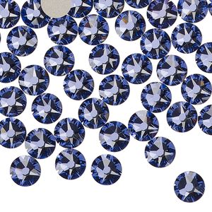 Flat back 144pk tanzanite foil back, Crystal Passions® 6.32-6.5mm rose round SS30 2088
