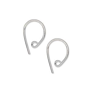 Ear wire 1pkg10 Hill Tribes silver-plated, 14mm oval / open loop, 19 gauge brass 5 pair