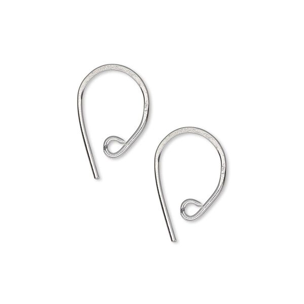 Ear wire 1pkg10 Hill Tribes silver-plated, 14mm oval / open loop, 19 gauge brass 5 pair image number 0
