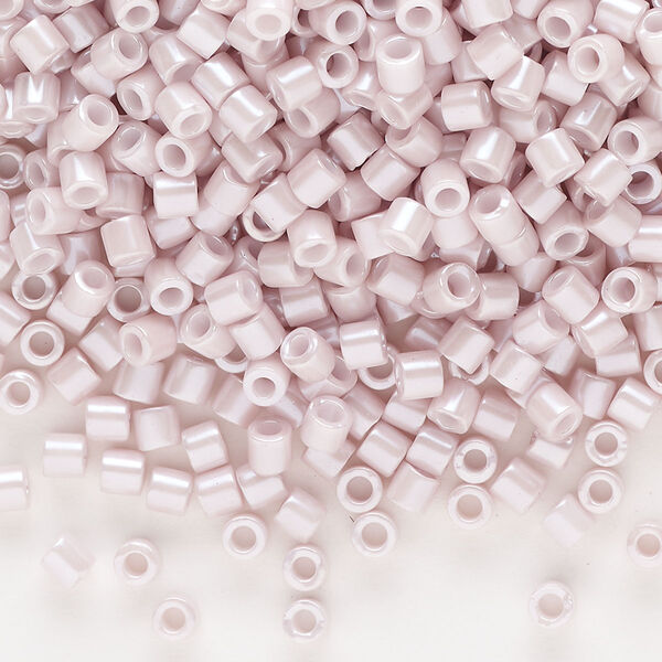 Seed bead, Delica®, glass, pkg/50g, #8 round, opaque glazed luster pale rose (DBL-1534-1). image number 0