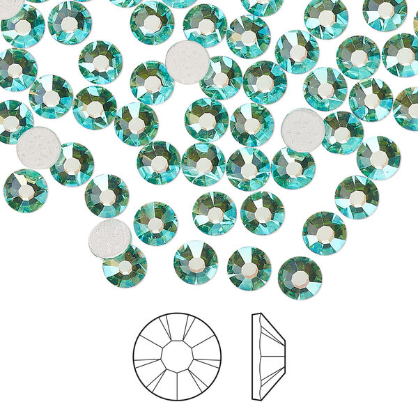 Flat back 1440pk Caribbean Sea AB foil back, Preciosa MAXIMA Czech crystal hotfix rhinestone 4.6-4.8mm chaton rose round SS20 image number 0