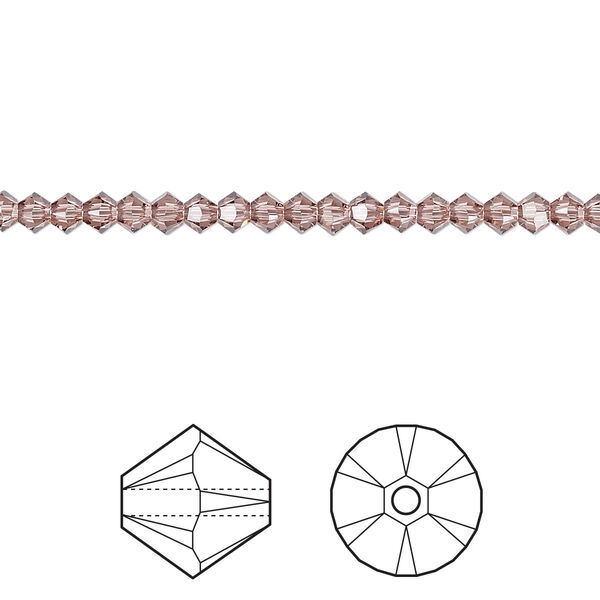 Bead 144pk blush rose, Crystal Passions® 3mm bicone 5328 image number 0