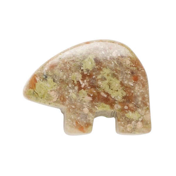 Autumn jasper 1pkg1, half-drilled Zuni-style bear focal natural, 28x21mm-33x27mm image number 0