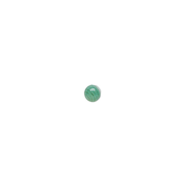 Cabochon, striped green agate (dyed), 4mm calibrated round, B grade, Mohs hardness 6-1/2 to 7. Sold per pkg of 10. image number 0