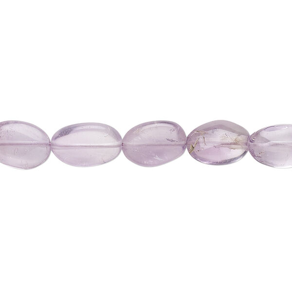 Lavender amethyst 1pkg1, hand-cut flat oval bead natural B- grade, 13 inch 9x7mm-12x8mm image number 0