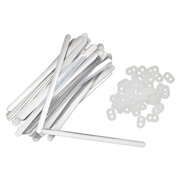 Mask components, rubber and aluminum, clear, 10x6mm-11x7mm 2-hole oval and 3-1/2 inch wire guard. Sold per pkg of 100. image number 0