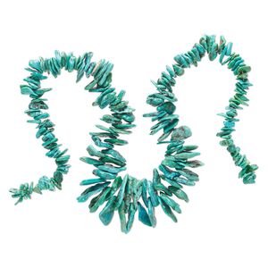 Turquoise 1pkg1, top-drilled chip bead 15 inch graduated small to gigantic