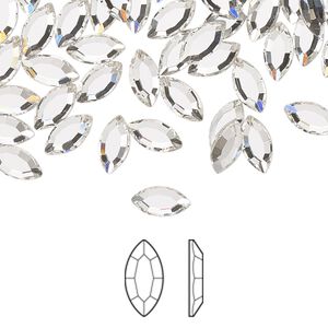Flat back 720pk crystal foil back, Preciosa MAXIMA Czech crystal rhinestone 8x4mm navette