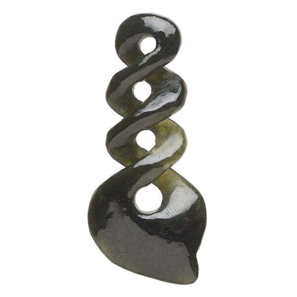 Nephrite jade 1pkg1, hand-cut 2-sided infinity focal natural 41.5x19mm-44x21mm image number 0