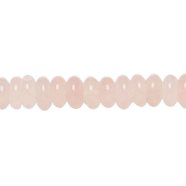 Rose quartz 1pkg1, rondelle bead natural, 15 inch 7x3mm-8x4mm pale image number 0