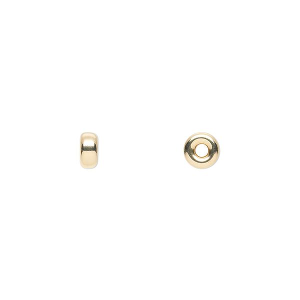 Bead, 14Kt gold-filled, 5x2.5mm smooth rondelle. Sold per pkg of 2. image number 0