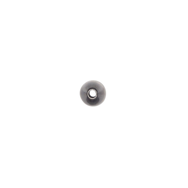 Bead, Navajo pearl style brushed oxidized sterling silver, 18 x 6mm oval. Sold individually. image number 1