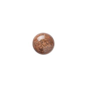 Brown chrysanthemum stone 1pkg2, calibrated round cab natural 12mm