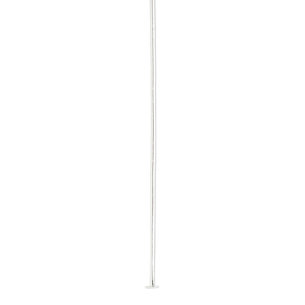 Head pin, silver-plated brass, 2 inches, 21 gauge. Sold per pkg of 1,000. image number 0
