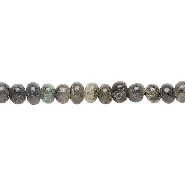 Black spotted quartz 1pkg1, hand-cut uneven round / rondelle bead natural 14 inch 4-5mm / 5x3mm image number 0