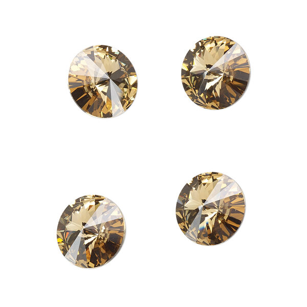 Chaton 4pk light Colorado topaz foil back, Crystal Passions® 10.54-10.91mm rivoli SS47 1122 image number 0