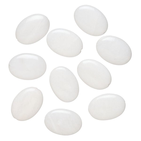 Snow quartz 1pkg10, puffed oval bead natural, 25x18mm image number 0